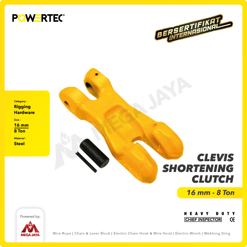 Clevis Shortening Clutch 16mm - 8 Ton POWERTEC