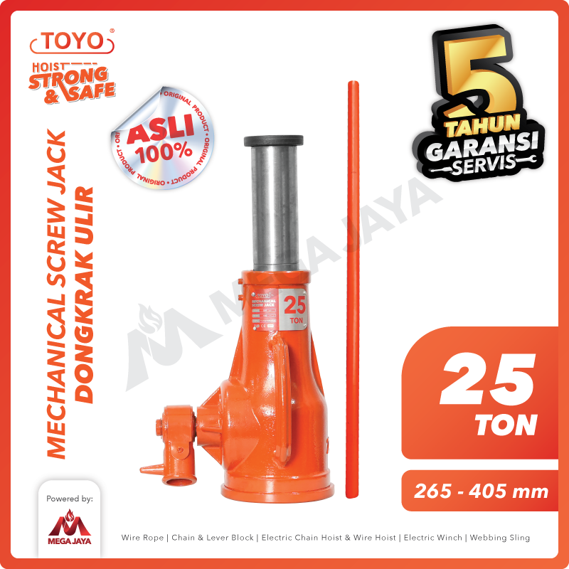Screw Jack / Dongkrak Ulir Botol 25 Ton TOYO