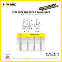 Wire Rope Clip / Klem Seling Kuku Macan Galv 32mm Bulldog POWERTEC