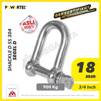 Shackle D Stainless Steel 304 18mm - 3/4" POWERTEC Segel Dee SS