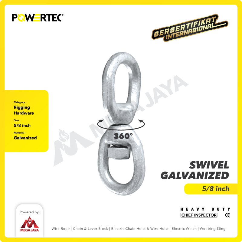 Swivel Galvanized / Kili kili 5/8" - 16mm POWERTEC