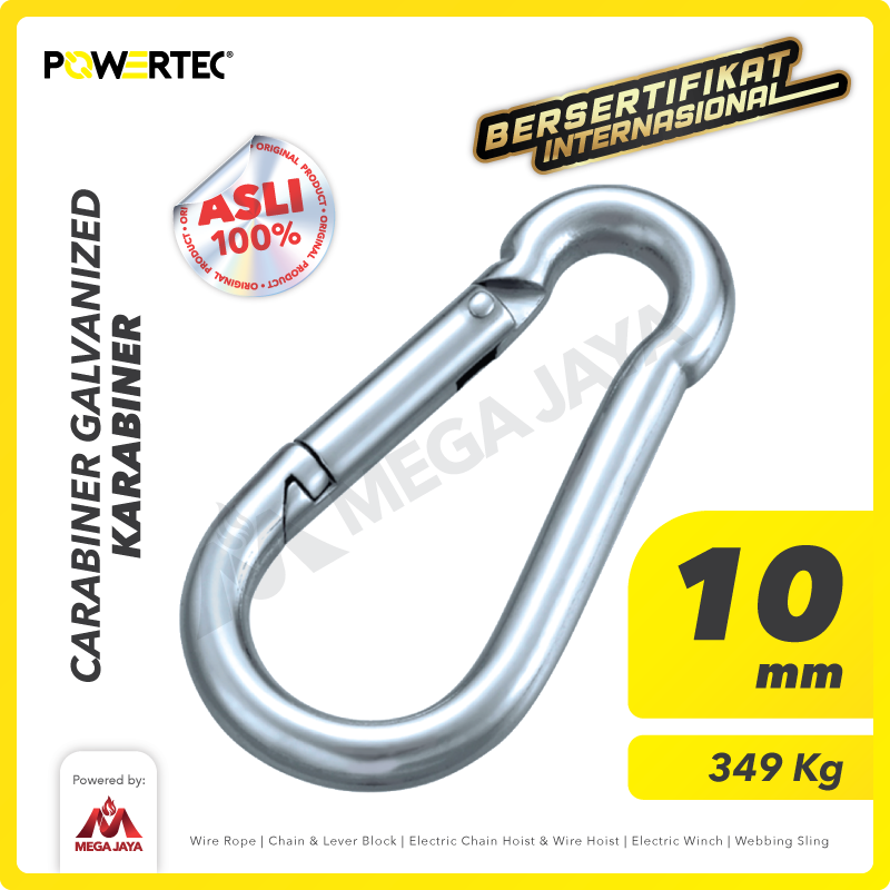 Carabiner / Karabiner Galvanized - 10mm POWERTEC