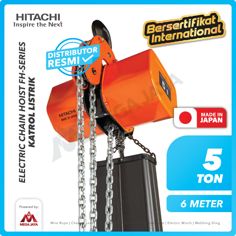 Electric Chain Hoist 5 Ton x 6 Meter 3F FH Series HITACHI
