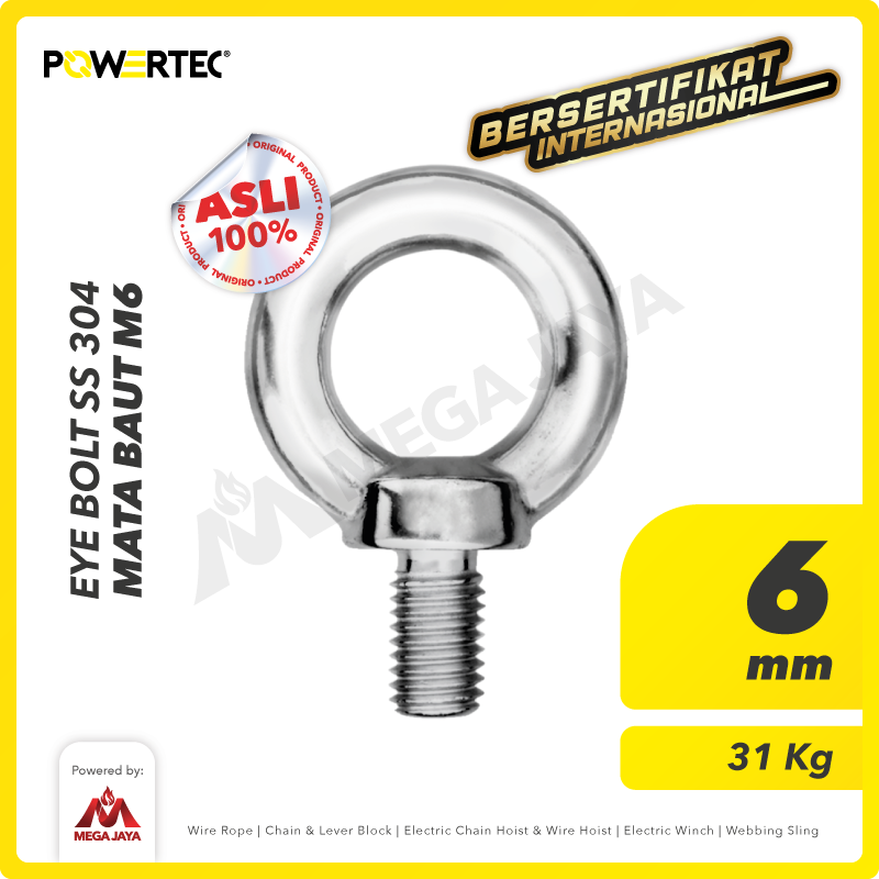 Eye Bolt / Mata Baut POWERTEC SS 304 M6 POWERTEC