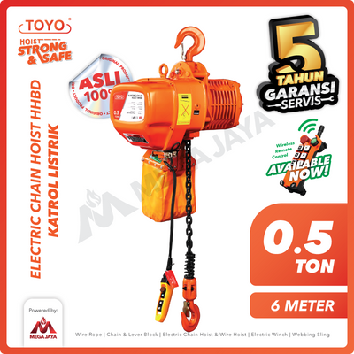Electric Chain Hoist 0.5 Ton  x 6 Meter HHBD Series TOYO