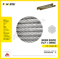 Wire Rope / Kawat Seling Baja 7x7 IWRC 1.5mm Galv POWERTEC - 2000m