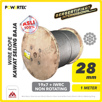 Wire Rope / Kawat Seling Baja 19x7 IWRC 28mm NR POWERTEC - 1 Meter