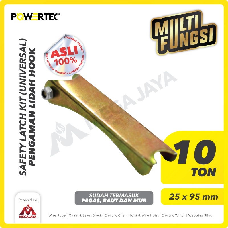 Safety Latch Pengaman Lidah Hook 10 Ton UNIVERSAL Spare Part POWERTEC