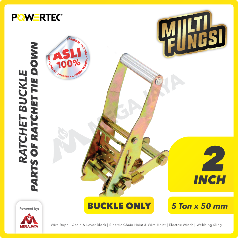 Handle Buckle Ratchet Tie Down Cargo Lashing 2" Spare Part POWERTEC