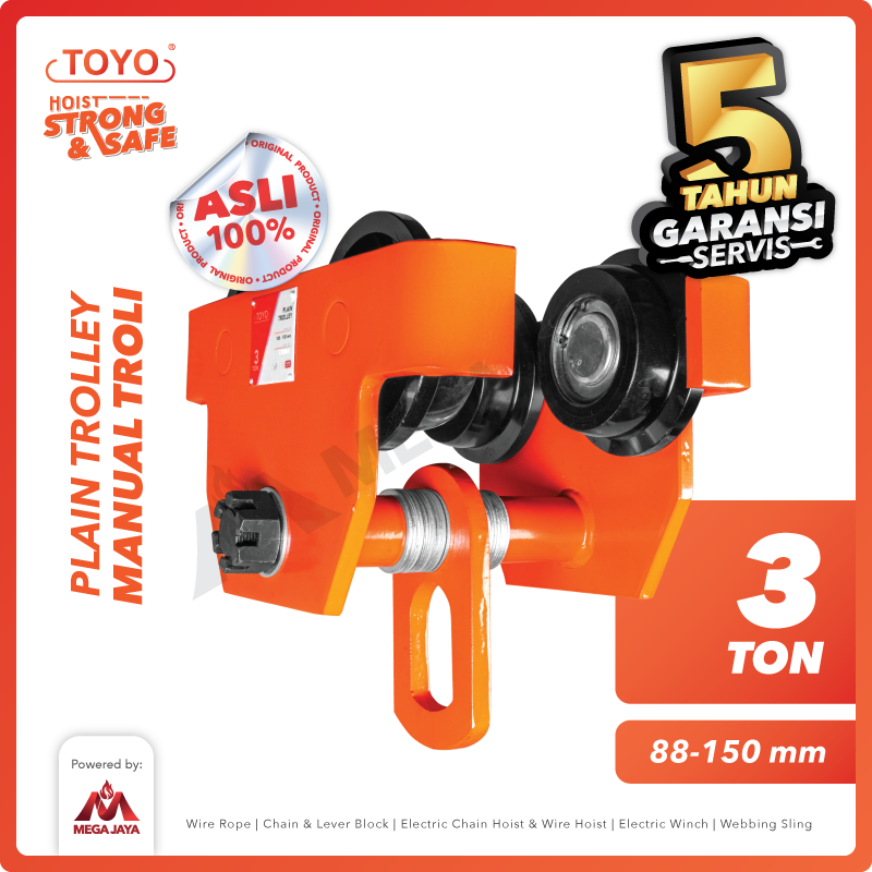 Plain Trolley / Manual Troli 3 Ton TOYO