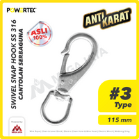 Swivel Snap Hook SS 316 / Cantolan Kaitan Anjing 115mm POWERTEC