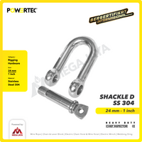 Shackle D Stainless Steel 304 24mm - 1" POWERTEC Segel Dee SS