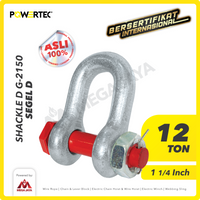Shackle D G2150 12 Ton - 1-1/4" POWERTEC Segel Dee Bolt Type