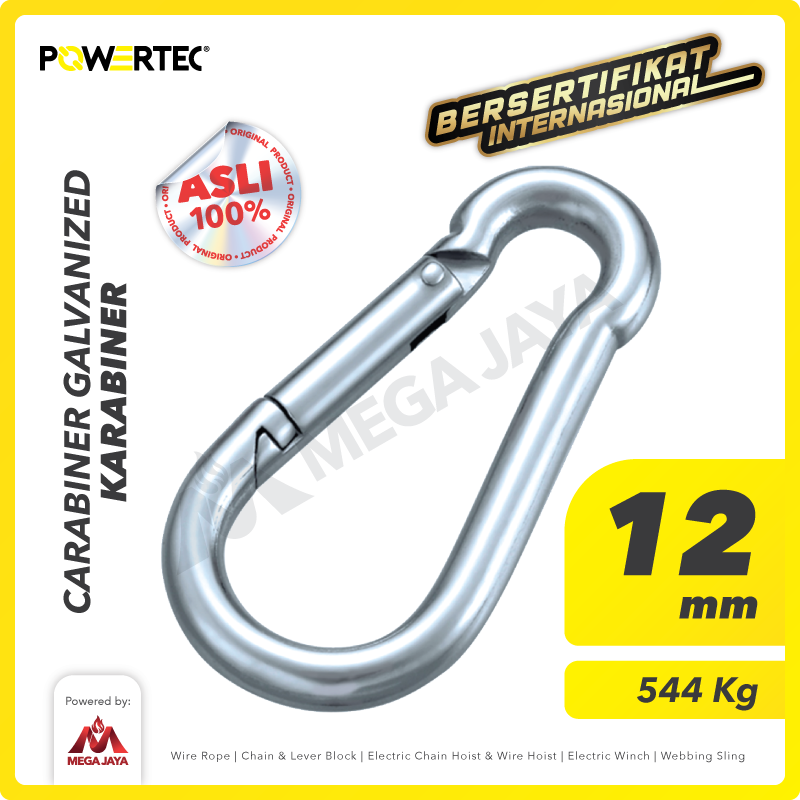 Carabiner / Karabiner Galvanized - 12mm POWERTEC
