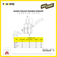 Small Pulley SS 304 Katrol Kerekan 25mm - 2 Sheave Stainless POWERTEC