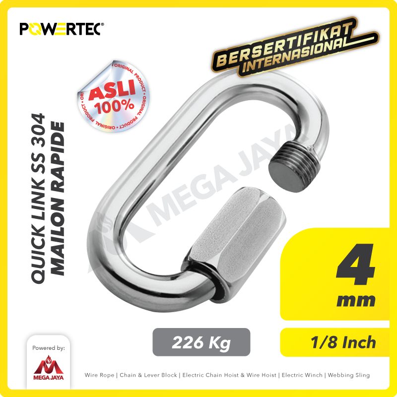 Quick Link / Mailon Rapide SS 4mm Screw Lock Climbing Gear POWERTEC