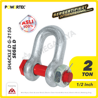 Shackle D G2150 2 Ton - 1/2" POWERTEC Segel Dee Bolt Type