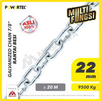 Rantai Besi Galvanis 7/8" - 22mm Galvanized Chain POWERTEC - Karung