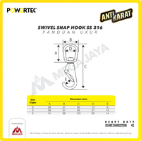 Swivel Snap Hook SS 316 / Cantolan Kaitan Anjing 115mm POWERTEC
