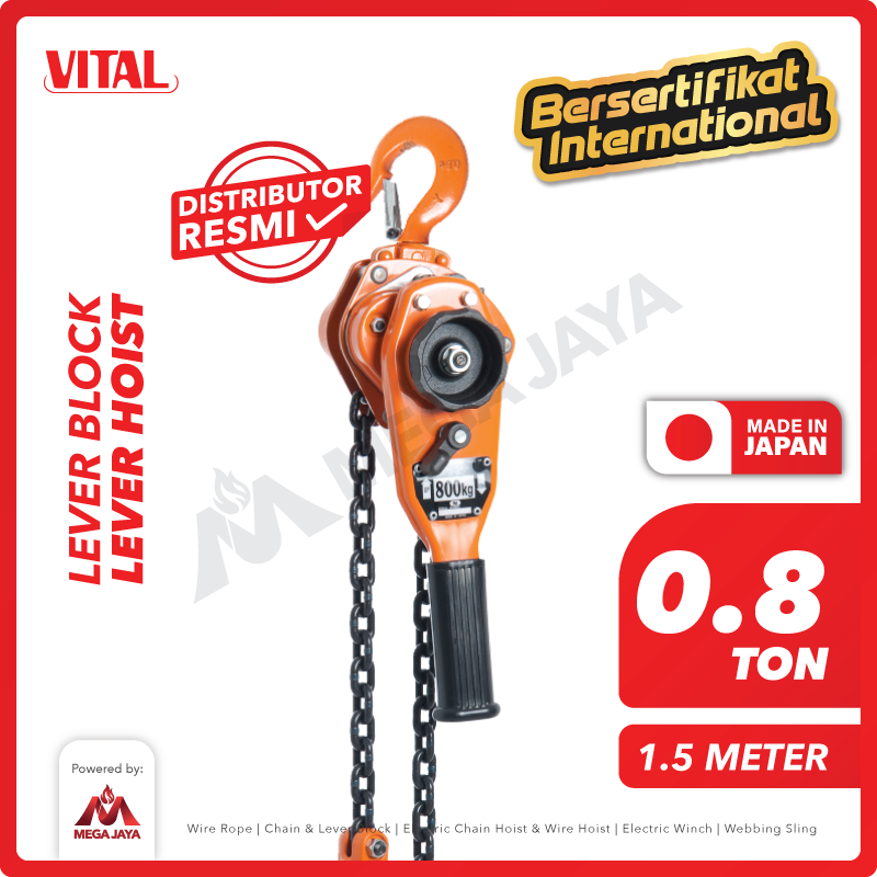 Lever Block / Lever Hoist 0.8 Ton x 1.5 Meter VITAL