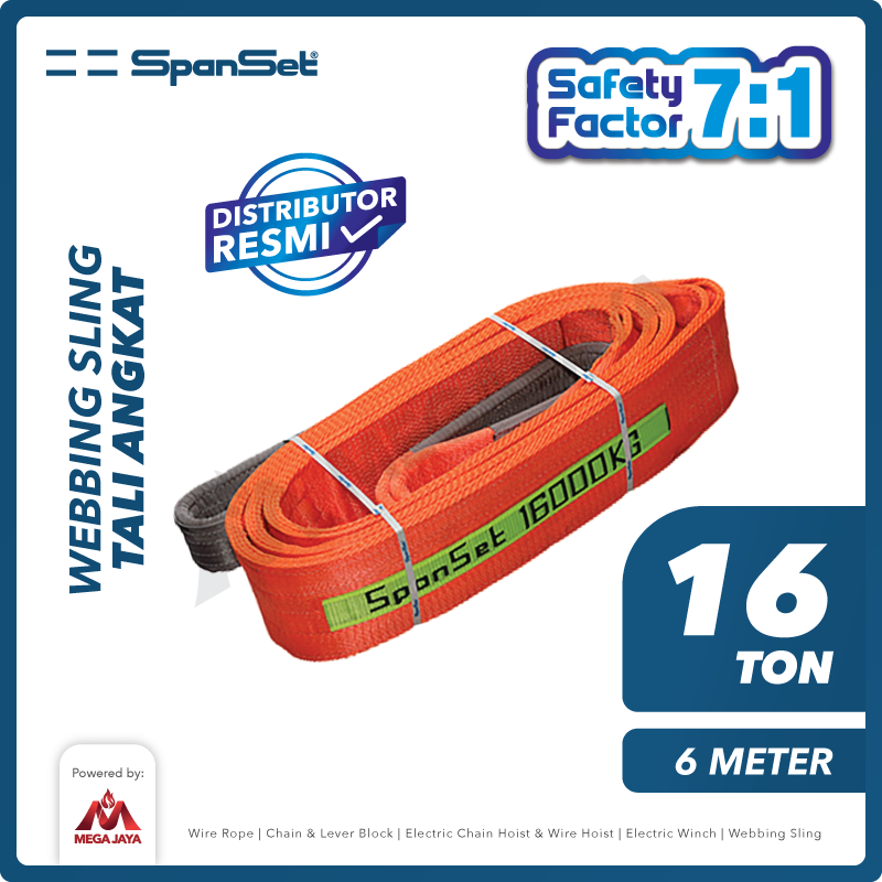 Webbing Sling Belt / Tali Angkat 16 Ton x 6 Meter SPANSET