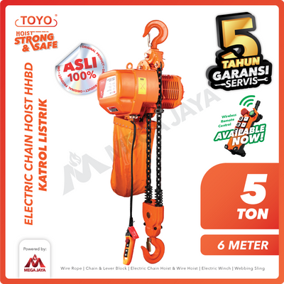 Electric Chain Hoist 5 Ton  x 6 Meter HHBD Series TOYO