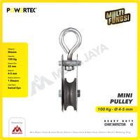 Mini Pulley Katrol Kerekan 100kg 12mm - 1 Sheave POWERTEC
