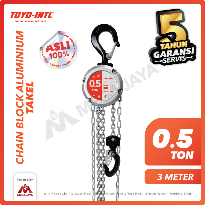 Aluminium Chain Block / Takel 0.5 Ton x 3 Meter TOYO-INTL