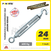 Turnbuckle / Jarum Keras Galv Hook & Eye M24 Span Skrup POWERTEC