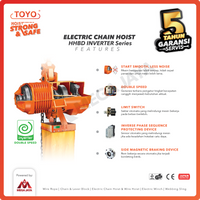 Electric Chain Hoist 5 Ton  x 6 Meter HHBD Inverter TOYO