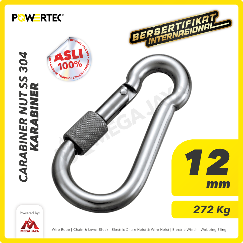 Carabiner / Karabiner Nut SS 304 12 mm POWERTEC