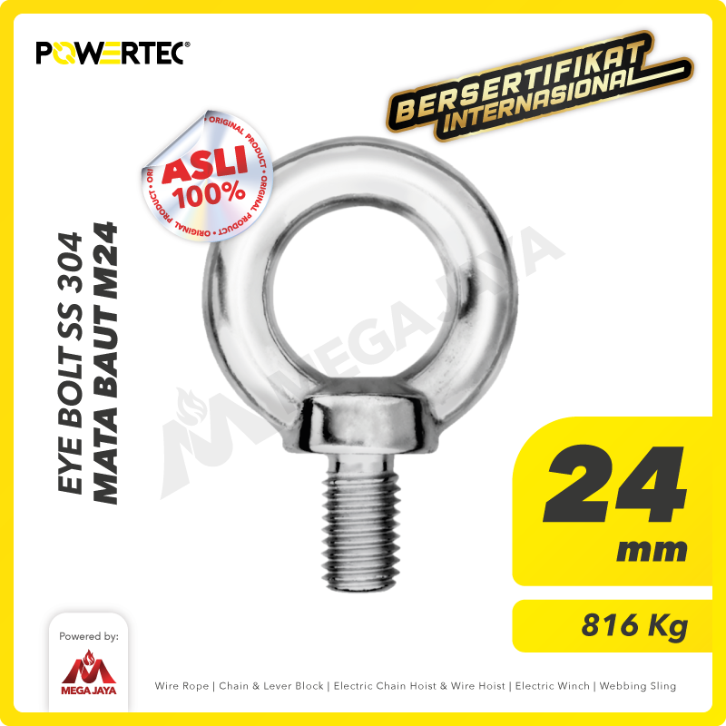 Eye Bolt / Mata Baut POWERTEC SS 304 M24 POWERTEC