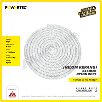 Tali Nilon Kepang 4mm x 70m Braided Nylon Rope POWERTEC