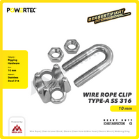 Wire Rope Clip / Klem Seling Kuku Macan SS 316 10mm POWERTEC Bulldog