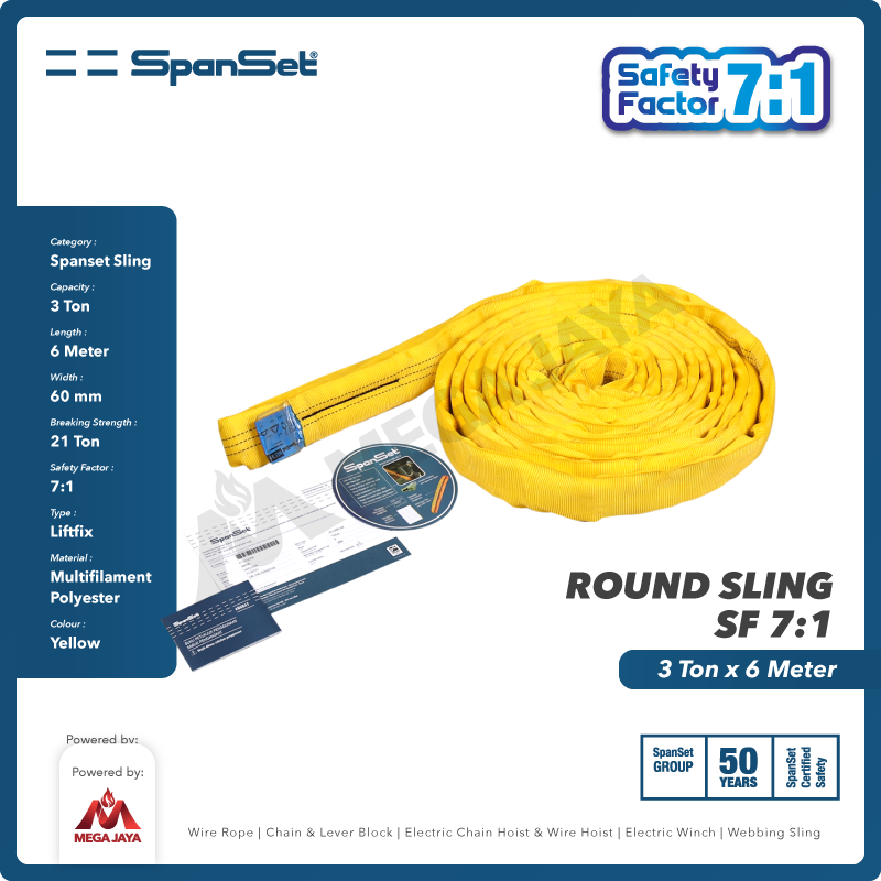 Round Sling / Roundsling 3 Ton x 6 Meter SPANSET