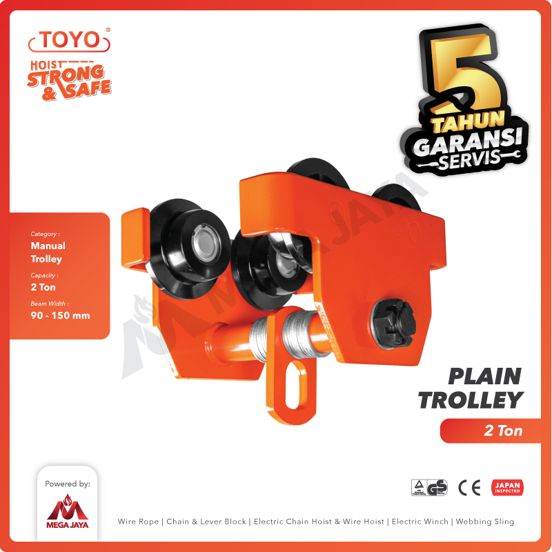 Plain Trolley / Manual Troli 2 Ton TOYO