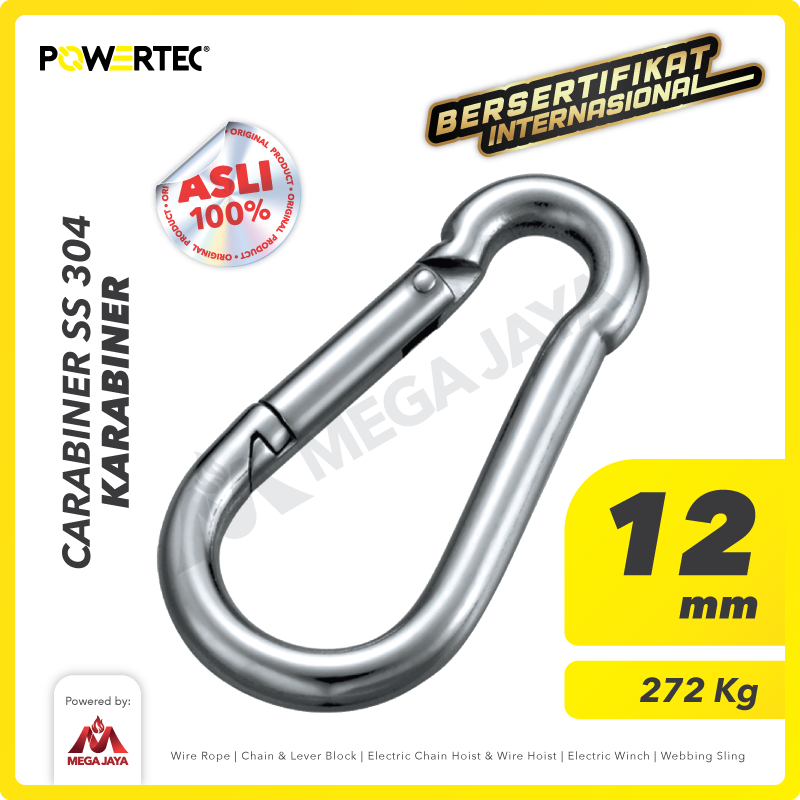 Carabiner / Karabiner SS 304 - 12mm POWERTEC