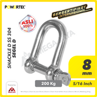 Shackle D Stainless Steel 304 8mm - 5/16" POWERTEC Segel Dee SS