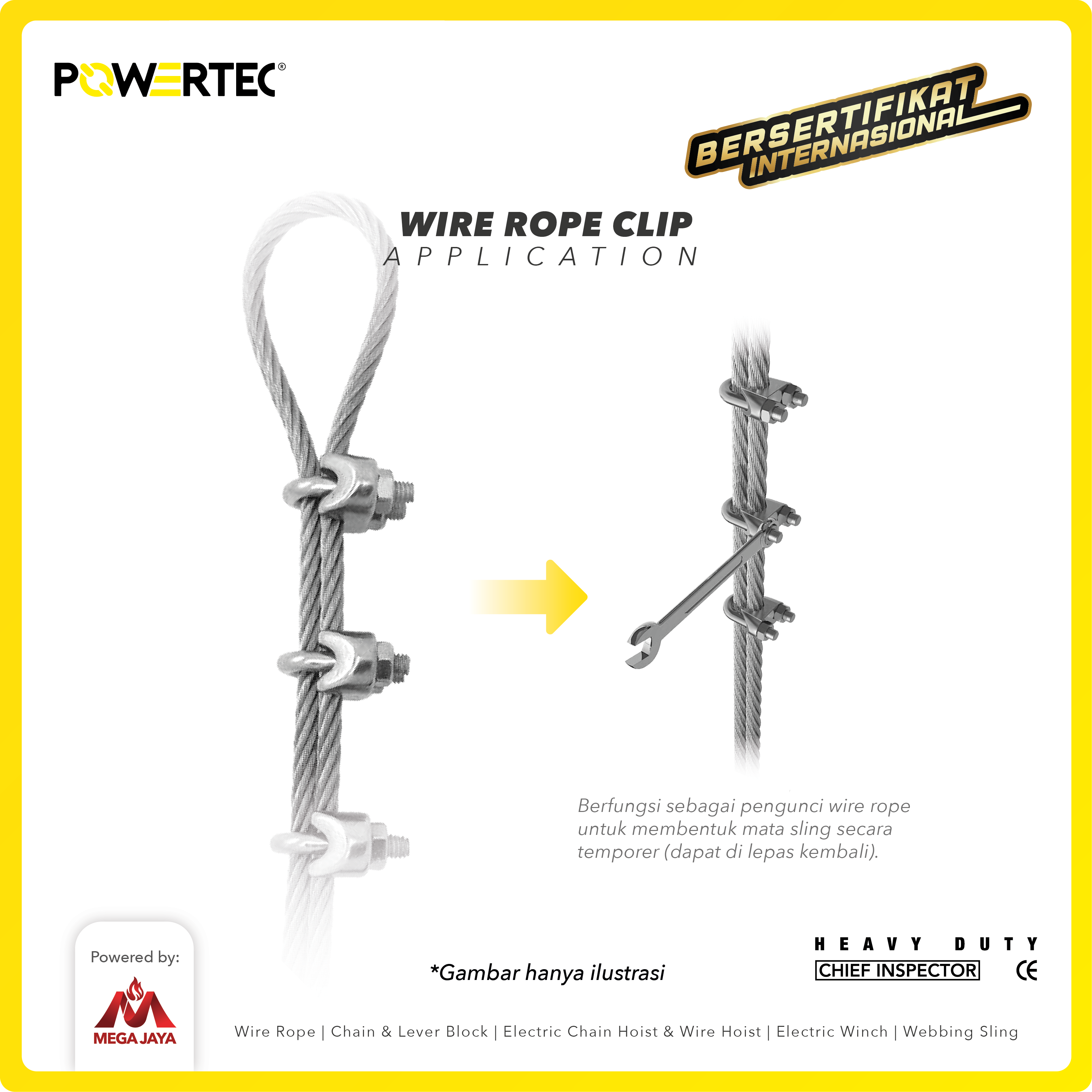 Wire Rope Clip / Klem Seling Kuku Macan Galv 20mm Bulldog POWERTEC