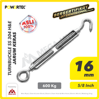 Turnbuckle / Jarum Keras SS 304 Hook & Eye M16 Span Skrup POWERTEC