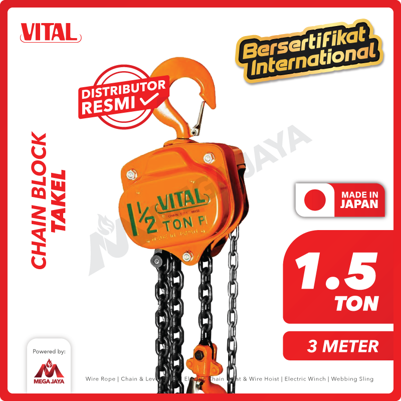 Chain Block / Takel 1.5 Ton x 3 Meter VITAL