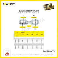 Rantai Besi Galvanis 3/16" - 5mm Galvanized Chain POWERTEC - Karung