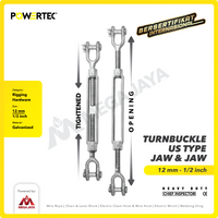 Turnbuckle / Jarum Keras US Type Jaw & Jaw ½" x 9" Span POWERTEC