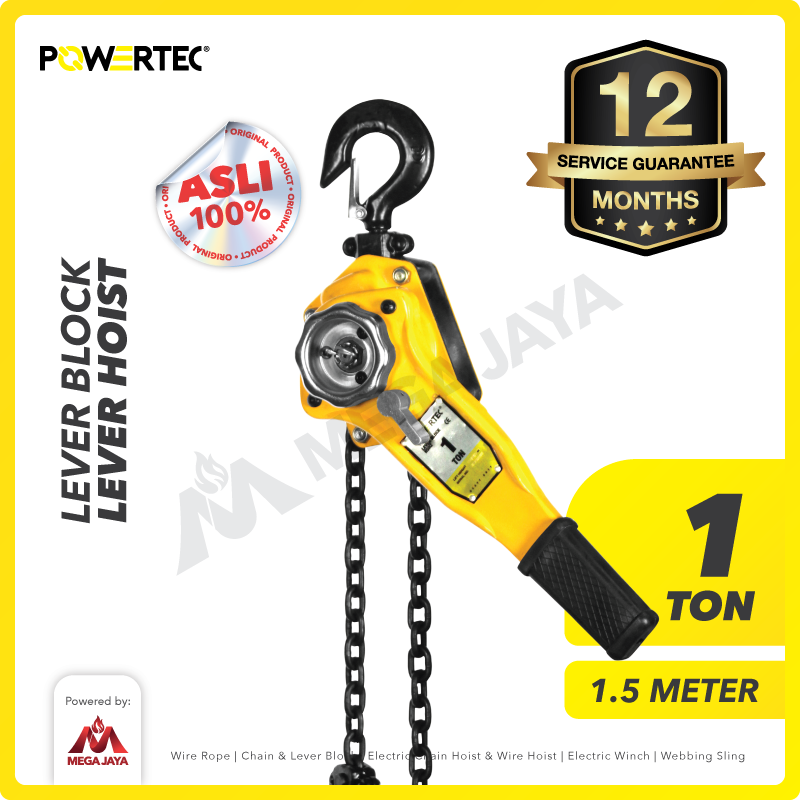 Lever Block / Lever Hoist 1 Ton x 1.5 Meter POWERTEC