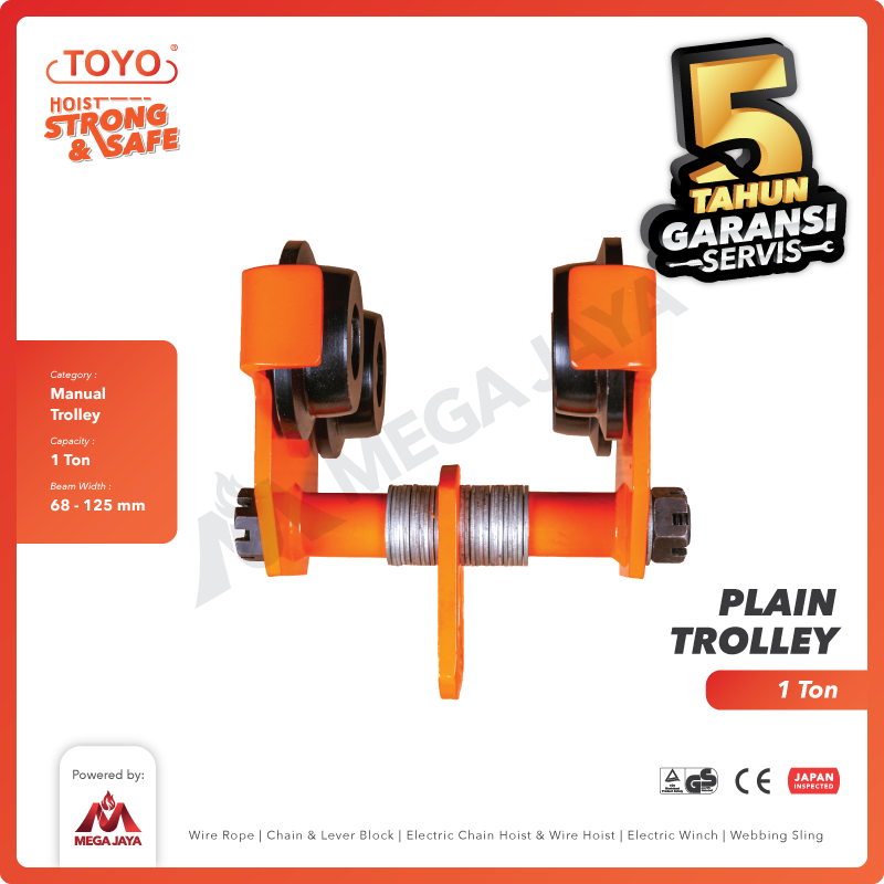 Plain Trolley / Manual Troli 1 Ton TOYO