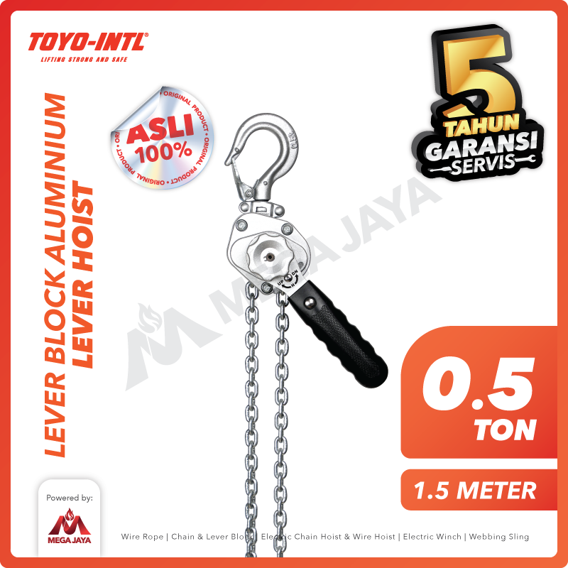 Aluminium Lever Block / Lever Hoist 0.5 Ton x 1.5 Meter TOYO-INTL
