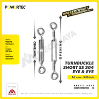 Turnbuckle / Jarum Keras SS Eye & Eye M16 Span Skrup Short POWERTEC