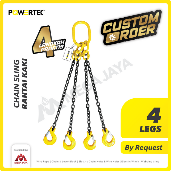 Chain Sling 4 Legs / Rantai 4 kaki POWERTEC - Custom Order