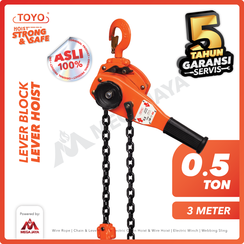 Lever Block / Lever Hoist 0.5 Ton x 3 Meter TOYO