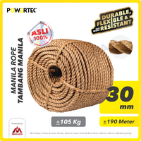 Tali Tambang Manila Rope 30mm x 190m x 105kg Tampar Dadung POWERTEC